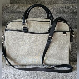 Tumi women's canvas and leather laptop, briefcase organizer/crossbody